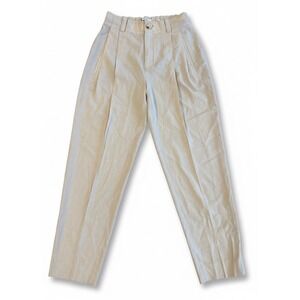 Vince Womens Cream Wool Trousers Sz 6(30x30) Front Straight Leg Pants Pocketless